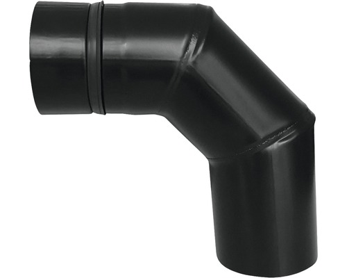 Coude de tuyau de poêle à granulés Bertrams 90° Ø 80 mm revêtu par poudre noir Tuyau de poêle coudé à 90 degrés
