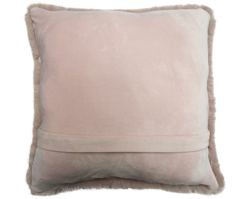 Quadratisches Kissen mit Fellrand