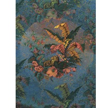 Motif de papier peint décoratif avec des motifs floraux et des plantes