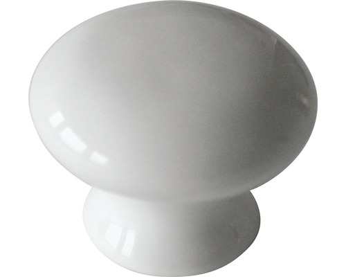 Bouton de meuble Ø 38 mm porcelaine blanc
