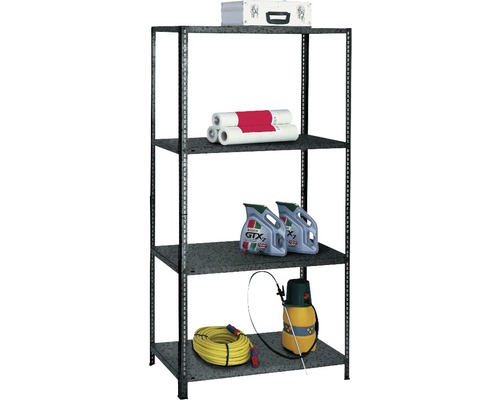 Étagère de base à visser Schulte gris cuivré 2000x1000x350 mm 4 tablettes cornières séparées capacité de charge 340 kg