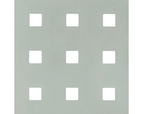 Tôle perforée en aluminium argenté 300x1000x0.8 mm carré Plaque de recouvrement avec neuf découpes carrées