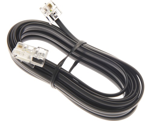 Câble modulaire fiche mâle RJ11/RJ45 6 m noir Bleil 35734