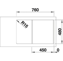 Spüle Blanco LEGRA 45 S 780 x 500 mm weiß 522203