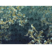 Tapete mit Vogel- und Blumenmuster