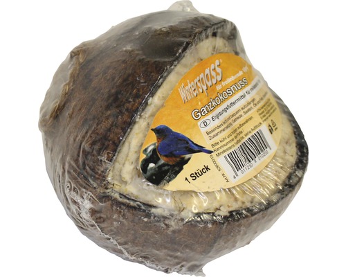 Nourriture d’hiver pour oiseaux, noix de coco entière coupe en V Plaisir hivernal 350 g-0