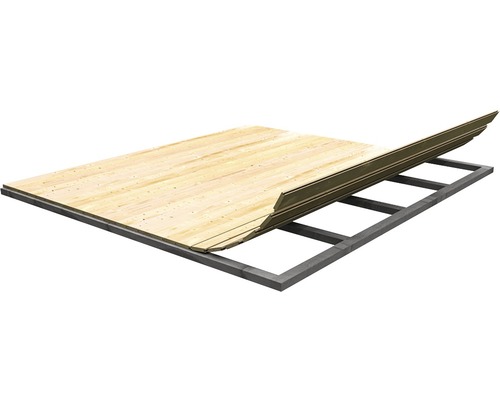 Plancher Karibu pour dimensions de socle 300 x 300 cm, naturel