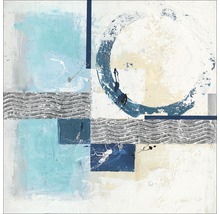 Peinture abstraite avec formes géométriques et cercle