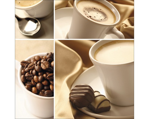 Tableau en verre Coffee Variation I 50x50 cm