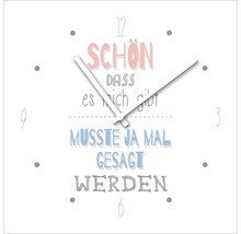 Dekorative Wanduhr mit Aufschrift.