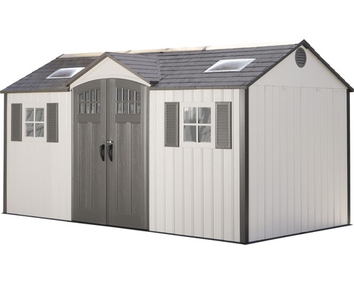 Abri de jardin avec double porte et fenêtres