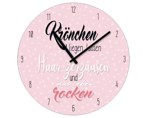 Horloge murale en verre Krönchen rocken Ø 40 cm