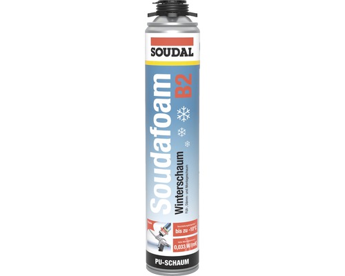 Mousse en pistolet mousse hiver Soudal Soudafoam monocomposant B2 vert 750 ml-0