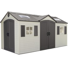 Abri de jardin avec portes doubles, fenêtres et fenêtres de toit