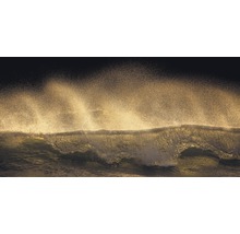 Welle mit Gischt vor dunklem Hintergrund