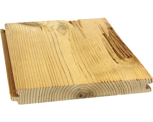 Bois profilé planche à rainure et languette Konsta épicéa Thermo haché 4150x192x20,5 mm