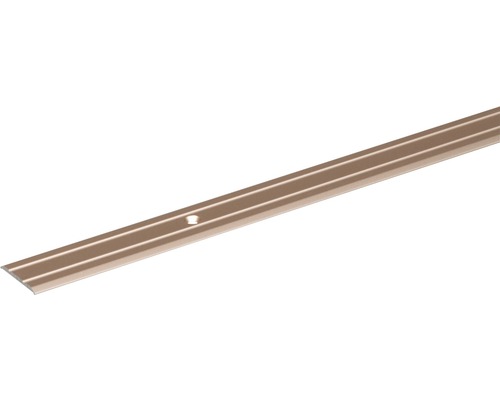 Übergangsprofil Alu bronze eloxiert 25x1,8 mm, 2 m Profilschiene mit Bohrloch
