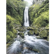 Wasserfall zwischen Felsen und Vegetation