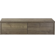 Commode en bois avec deux tiroirs