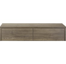 Holzfarbener Hängeunterschrank mit zwei Schubladen