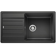 Schwarze Spüle mit Abtropffläche für die Küche
