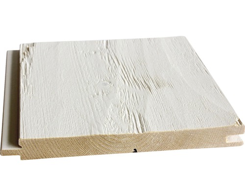Lambris à emboîter épicéa haché blanc 21x195x2650 mm Planche à rainure et languette en bois