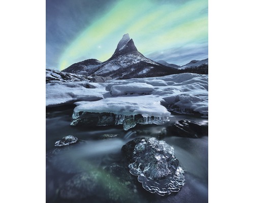Papier peint panoramique intissé SH026-VD2 Stefan Hefele Ed. 1 The Coronation 2 pces 200 x 250 cm Paysage hivernal avec montagnes enneigées et rivière