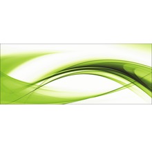 Abstrakte grüne Wellenform auf weißem Hintergrund