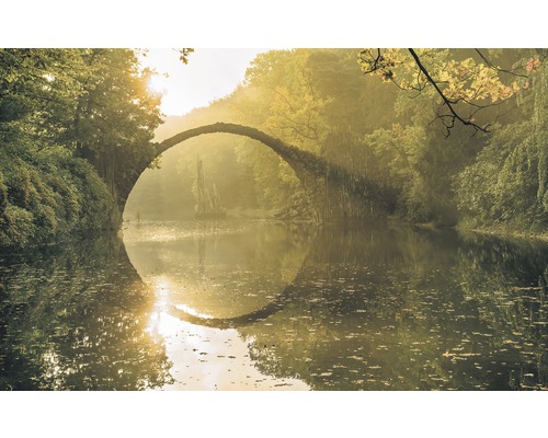 Papier peint panoramique intissé SH037-VD4 Stefan Hefele Ed 1 Devil's Bridge 4 pces 400 x 250 cm Pont de Rakotz dans le parc de Kromlau avec reflet dans le lac Rakotz