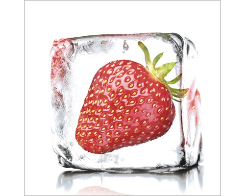 Tableau en verre Strawberry Sorbet 20x20 cm