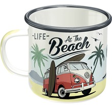 Tasse en émail avec motif de plage et l''inscription Life at the Beach