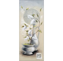 Gemälde mit Blumen in Vase und Krug