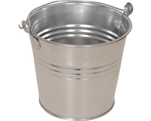 Pot de fleurs seau zinc Ø 14,5 H 16,5 cm argent