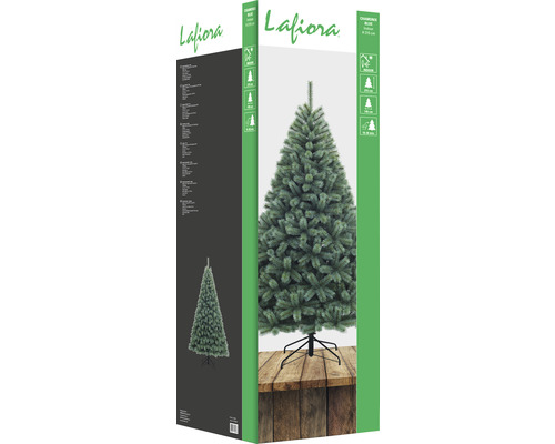 Emballage d''un arbre de Noël bleu artificiel de la marque Lafiora