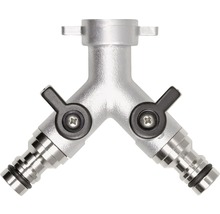 Raccord en Y avec deux vannes pour le jardin