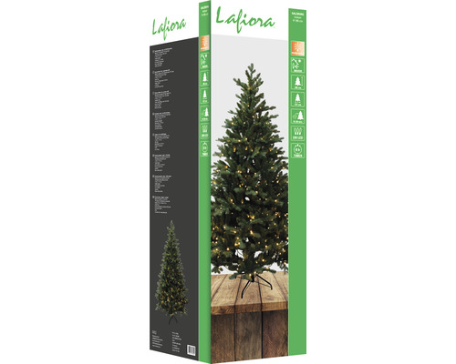 Sapin de Noël artificiel Laflora avec éclairage LED dans son emballage