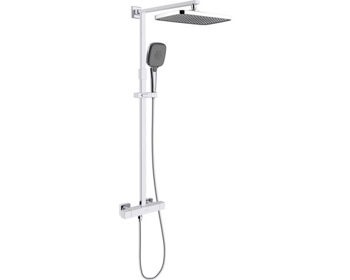Colonne de douche avec thermostat AVITAL DENDER chrome brillant Ensemble de douche avec douche de tête et douchette à main
