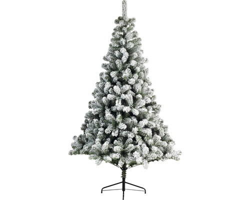 Sapin de Noël artificiel sapin de Noël Lafiora enneigé h 185 cm vert blanc