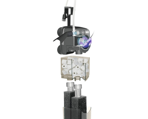 Filtre externe d''aquarium avec masses filtrantes