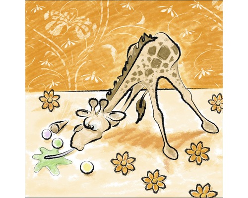 Tableau sur toile Gina la girafe 27x27 cm
