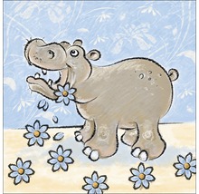 Illustration d''un hippopotame avec des fleurs