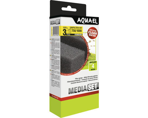 Éponge filtrante AQUAEL pour Unifilter 750/1000 3 pièces AQUAEL Media Set pour filtres d''aquarium, paquet de trois