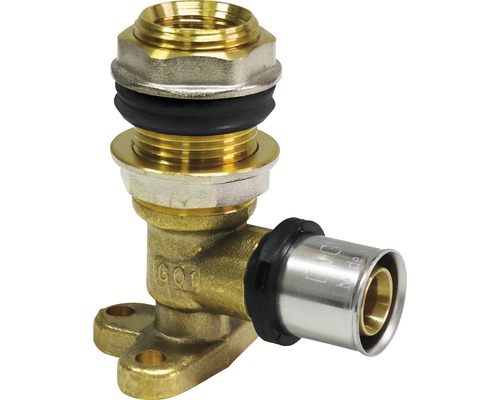 Traversée murale à sertir TH et contour en U 20 x 2 mm - 1/2" pour tuyaux composites Raccord coudé avec raccord mural pour installations sanitaires et de chauffage
