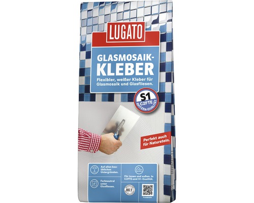 Colle pour carrelages en couche fine Lugato colle pour mosaïque S1/C2FTE 5 kg