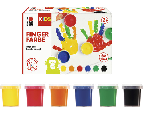 Marabu Kids Fingerfarben Set mit sechs Farben