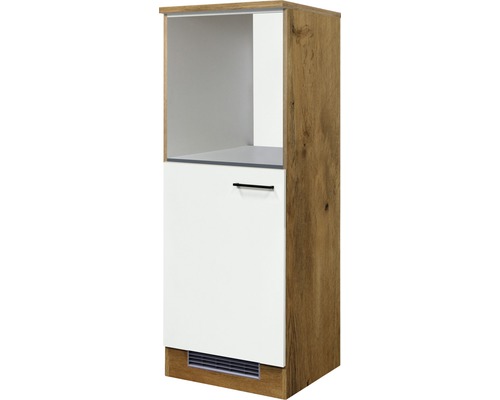 Flex Well Backofen/Kühlumbauschrank für 88er Einbaukühlschrank Vintea BxTxH 60 x 60 x 169 cm magnolienweiss matt zerlegt Anschlag reversibel 00011632 Küchenunterschrank mit offenem Fach und Tür