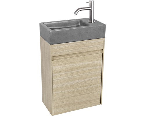 Ensemble meuble-lavabo avec vasque en béton et meuble bas