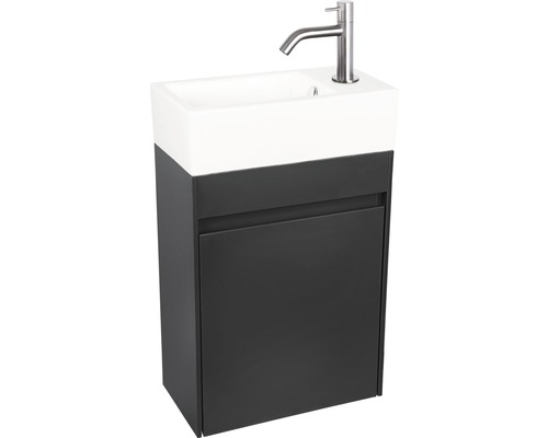 Waschtisch mit Unterschrank und Armatur für das Badezimmer