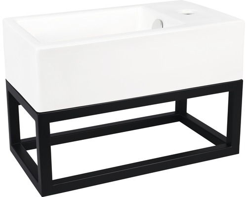 Waschtisch mit Unterschrank mit schwarzem Metallgestell