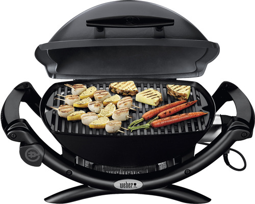 Barbecue électrique Weber avec aliments grillés